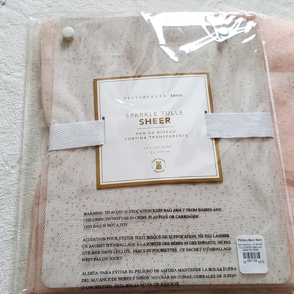 POTTERY BARN/TEEN SPARKLE TULLE SIZE 44×108 NEW NEVER USED - Picture 2 of 12